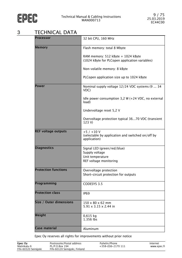 Epec EC44控制單元